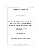 khảo sát tỉ lệ rối loạn trầm cảm chủ yếu và các yếu tố liên quan trên bệnh nhân tăng huyết áp tại bv quận thủ đức tp hcm 