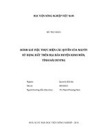 Đánh giá việc thực hiện các quyền của người sử dụng đất trên địa bàn huyện kinh môn, tỉnh hải dương   