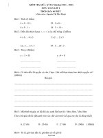 Kiểm tra giữa kỳ II (năm học: 2011 – 2012) môn: Toán - Lớp 2