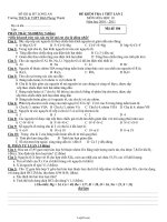 Đề kiểm tra 1 tiết lần 2 môn Hóa học 10 năm học 2010 – 2011