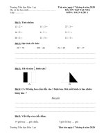 BÀI ÔN TẬP TOÁN TIẾNG VIỆT LỚP 2 NGÀY 17.04.2020