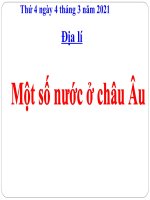 Bài giảng địa lí: Một số nước Châu Âu