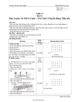 Thiết kế bài dạy Thể dục lớp 1 - Bài 11: Rèn luyện tư thế cơ bản – Trò chơi: chuyển bóng tiếp sức