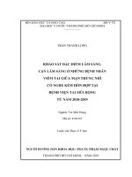 khảo sát đặc điểm lâm sàng, cận lâm sàng ở những bệnh nhân viêm tai giữa mạn thủng nhĩ có nghe kém hỗn hợp tại bệnh viện tai mũi họng từ năm 2018 2019 