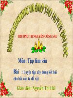 TLV 4 TXD kết bài tong bài văn tả đồ vật ( Nguyễn Thị Hải)