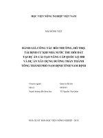 Đánh giá công tác bồi thường, hỗ trợ, tái định cư khi nhà nước thu hồi đất tại dự án cải tạo nâng cấp quốc lộ 38b và dự án xây dựng đường trần thánh tông thành phố nam định tỉnh nam định   
