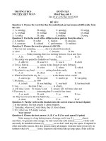 ĐỀ ÔN TẬP ANH 6,7,8,9 LẦN 2