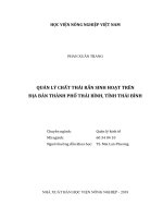 Quản lý chất thải rắn sinh hoạt trên địa bàn thành phố thái bình, tỉnh thái bình   