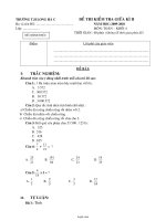 Đề thi kiểm tra giữa kì II - Năm học:2009-2010 môn: Toán – Khối 4