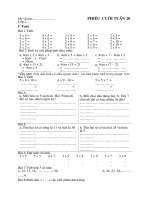 Bài tập cuối tuần 20 - lớp 2 - cô Dương