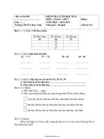 Kiểm tra cuối học kì II môn: Toán - Lớp 1 năm học : 2012 - 2013 trường TH số 2 Duy Vinh