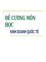 ĐỀ CƯƠNG môn học KINH DOANH QUỐC tế (KINH DOANH QUỐC tế SLIDE) 
