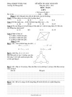 Đề kiểm tra học sinh giỏi năm học 2010 - 2011 môn: Toán lớp 1