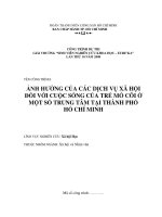 Ảnh hưởng của các dịch vụ xã hội đối với cuộc sống của trẻ mồ côi ở một số trung tâm tại thành phố hồ chí minh    công trình dự thi giải thưởng sinh viên nghiên cứu khoa học   erueka lần thứ 10 năm 20 