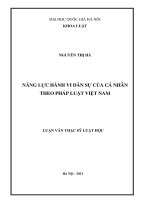 Năng lực hành vi dân sự của cá nhân theo pháp luật việt nam 