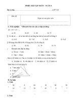 Phiếu học tập môn Toán lớp 2 - tuần 4