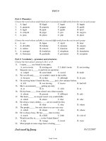 Ôn tập Tiếng Anh 11 - Test 9