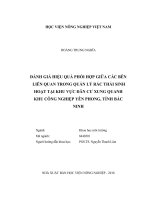 Đánh giá hiệu quả phối hợp giữa các bên liên qua trong quản lý rác thải sinh hoạt tại khu vực dân cư xung quanh khu công nghiệp yên phong, tỉnh bắc ninh   