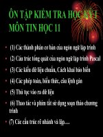 Giáo án Tin học - Ôn tập kiểm tra học kỳ I môn Tin học 11