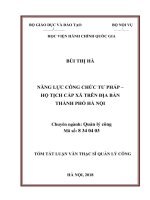 Tóm tắt Luận văn Thạc sĩ Quản lý công: Năng lực công chức tư pháp - hộ tịch cấp xã trên địa bàn thành phố Hà Nội