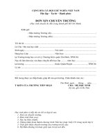 mẫu Đơn chuyển trường