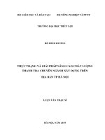 Thực trạng và giải pháp nâng cao chất lượng thanh tra chuyên ngành xây dựng trên địa bàn thành phố hà nội 