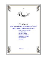 GIÁO ÁN LĨNH VỰC GIÁO DỤC PHÁT TRIỂN NGÔN NGỮ HOẠT ĐỘNG LÀM QUEN CHỮ VIẾT Đề tài: Làm quen chữ cái e – ê Chủ điểm: Gia đình Đối tượng: 5-6 tuổi