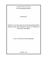 Thiết kế và sử dụng một số chủ đề tích hợp liên môn trong dạy học phần sinh học vi sinh vật  sinh học 10 trung học phổ thông 2021 