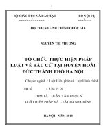 Tóm tắt Luận văn Thạc sĩ Luật Hiến pháp và Luật Hành chính: Tổ chức thực hiện pháp luật về bầu cử tại huyện Hoài Đức, thành phố Hà Nội