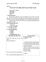 Giáo án môn Ngữ văn khối 11 - Ôn tập văn học dân gian Việt Nam