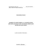 luận án tiến sĩ nghiên cứu phát triển một số thuật toán tiến hóa giải bài toán cây khung phân cụm đường đi ngắn nhất 