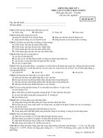 Kiểm tra học kỳ 1 môn Vật lý lớp 11 ban cơ bản - Mã đề thi 587