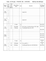 Phân phối chương trình khối 1 tuần 22 + 23