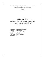 GIÁO ÁN LĨNH VỰC PHÁT TRIỂN THẨM MỸ HOẠT ĐỘNG TẠO HÌNH Tên đề tài: Tạo hình con nhện Loại tiết: Tiết mẫu Lứa tuổi: Mẫu giáo nhỡ