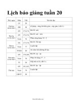 Giáo án Lớp 1 - Tuần 20