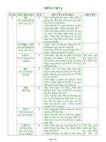 Chuẩn kiến thức kĩ năng môn Tiếng việt Lớp 4