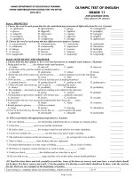 Olympic test of english grade 11