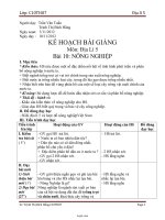 Kế hoạch bài giảng môn: Địa lí 5 - Bài 10: Nông nghiệp