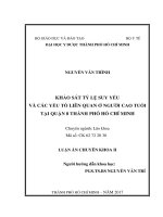 khảo sát tỷ lệ suy yếu và các yếu tố liên quan ở ngƣời cao tuổi tại quận 8 thành phố hồ chí minh 