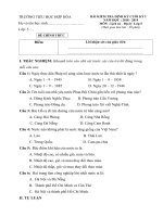 Đề kiểm tra học kỳ 1 môn Lịch sử - Địa lý