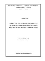 Nghiên cứu giải pháp nâng cao năng lực quản lý nhà nước trong công tác thực hiện quy hoạch thủy lợi tỉnh bình phước 