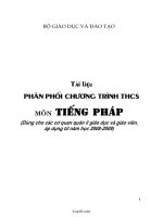 Tài liệu phân phối chương trình THCS môn Tiếng Pháp