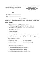 Đề kiểm tra học kì 1 Môn Lịch sử & Địa lí lớp 4 (Đề 1) - Năm học 2018-2019