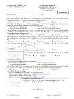 Đề thi trắc nghiệm môn Vật lí 11 nâng cao - Mã đề 485