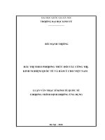 Đầu tư theo phương thức đối tác công tư kinh nghiệm quốc tế và hàm ý cho việt nam 