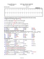 Kiểm tra 1 tiết số 3 (năm 2008 - 2009) tiếng Anh 12 - Mã đề: 476