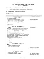 Bài soạn môn học Tiếng Anh lớp 11 - Unit 14: International organizations - Lesson 1: Writing