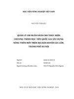 Quản lý chi ngân sách cho thực hiện chương trình mục tiêu quốc gia xây dựng nông thôn mới trên địa bàn huyện gia lâm, thành phố hà nội   