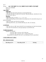 Giáo án Đại số 10 nâng cao tiết 7: Tập hợp và các phép toán trên tập hợp