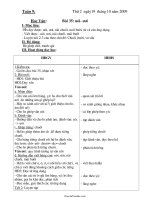 Kế hoạch giảng dạy môn học lớp 1 - Tuần 9 năm 2009